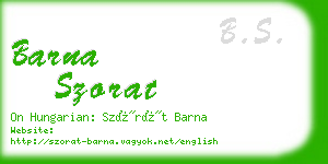 barna szorat business card